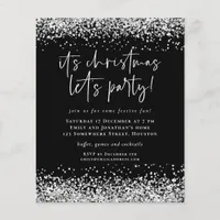 PAPER | Silver Glitter Christmas Lets Party Invite