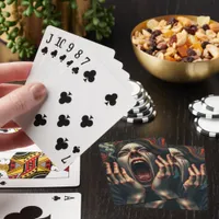 Tormented Woman Haunting Scream Poker Cards