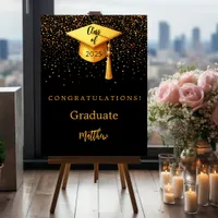 Black gold confetti graduation party 2025 foam board