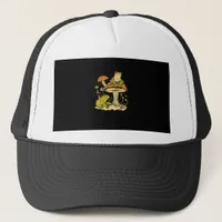 Frog Mushroom Cottagecore Aesthetic Goblincore Cut Trucker Hat