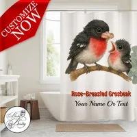 Stunning Rose Breasted Grosbeak Shower Curtain