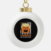 Usa Trumpkin Keep Halloween Great Funny Ceramic Ball Christmas Ornament