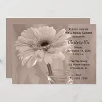 Pale Pink Tinted Daisy Bridal Shower Invitation