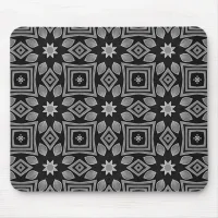 Black and Grey Geometric design Mouse Pad