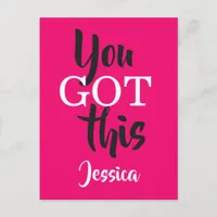 You Got This Motivational Quote Typography Pink Postcard