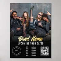 Custom Band Tour Dates QR Code Logo Name Real Foil Foil Prints