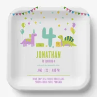 Dinosaur Birthday Party Pastel Dino Paper Plates