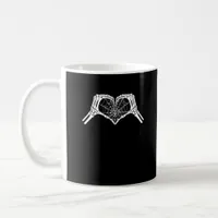 Skeleton Heart Hands Spiderweb Halloween Spooky Wo Coffee Mug