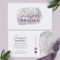 Lavender Social Media Glitter Watercolor  Business Card