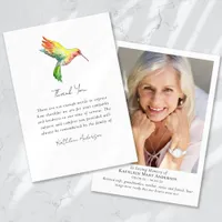 Hummingbird Photo Memorial Sympathy Funeral Thank You Card