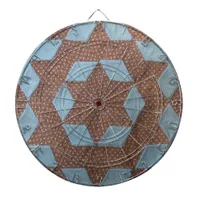 Quilt Pattern - Castle in Brown and Blue Dart Board