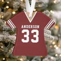 Personalized Maroon Football Jersey Ornament