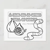 Zulu Proverb Coloring Postcard