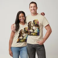 Women Kissing Mixed Media Collage T-Shirt