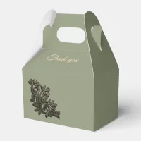 Luxury Modern Sage green & faux gold metallic Favor Boxes