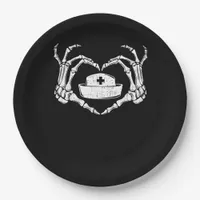 Skeleton Hand Heart - Halloween Costume Nurse Paper Plates
