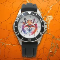 Watercolor Fox Illustration Watch