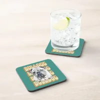 English Bulldog with Retro Font Beverage Coaster