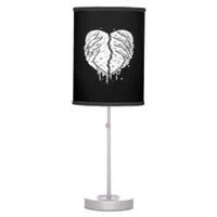 Gothic Skeleton Heart Hands Retro Aesthetic Table Lamp