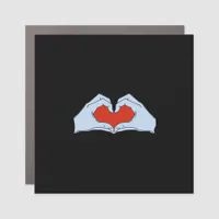 Skeleton Heart Hands Classic & Basic Halloween Car Magnet