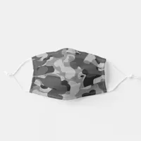 Camouflage Black and Gray Military Camo Pattern Adult Cloth Face Mask