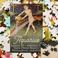 Aquarius Water Bearer Zodiac Sign Birthday Party Jigsaw Puzzle