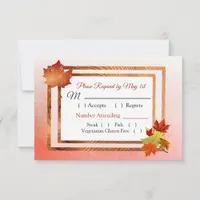 Autumn Leaves Fall Wedding RSVP card