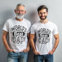 World's Best Dad Vintage Typography T-Shirt