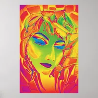 Dreamy Psychedelic Utopian Girl Poster