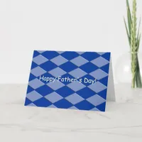 Card - Greeting – Blue Argyle Pattern