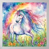 Unicorn Watercolor Poster