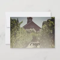 Vineyard and Red Barn Wedding RSVP Response Card