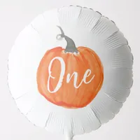 Cute watercolor pumpkin first birthday   balloon