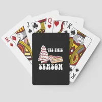 Tis The Season Christmas Tree Groovy Retro Vintage Poker Cards