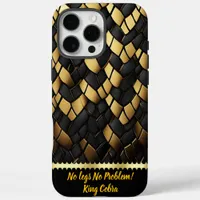 Elegant black and gold snakeskin pattern texture iPhone 16 pro max case