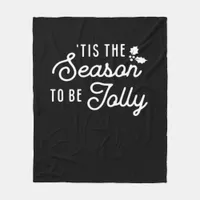 Tis The Season To Jolly Retro Style Fleece Blanket