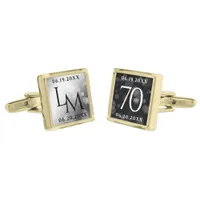 Elegant 70th Platinum Wedding Anniversary Cufflinks