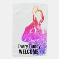 Simple Rainbow Colorful Bunny Rabbit Welcome Garden Flag