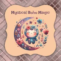 Mystical Boho Magic Maroon | Paper Coaster