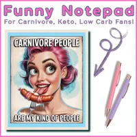 Funny Carnivore Bacon Sausage Meat BBQ Grill Humor Notepad