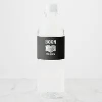 Skeleton Hands Grey Heart Modern Aesthetic Water Bottle Label