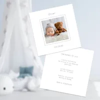 Modern Minimal Photo Baby Boy Birth Announcement