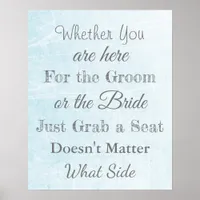 Wedding Seating Chart, Sit "wherever"  Poster