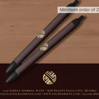 Burgundy Gold Logo Promotional Pen