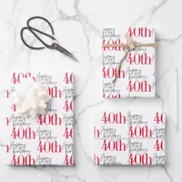  40 and Fabulous 40th Birthday Gift   Wrapping Paper Sheets