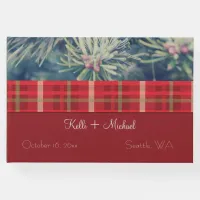 Crimson & Evergreen Christmas Wedding Guest Book