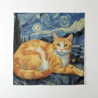 A Cat in The Starry Night Tapestry