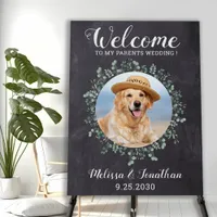 Rustic Pet Wedding Welcome Personalized Dog Photo Foam Board