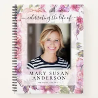 Floral Photo Memorial Guest Book