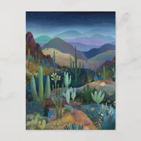 Watercolor Style Fantasy Desert Landscape Postcard